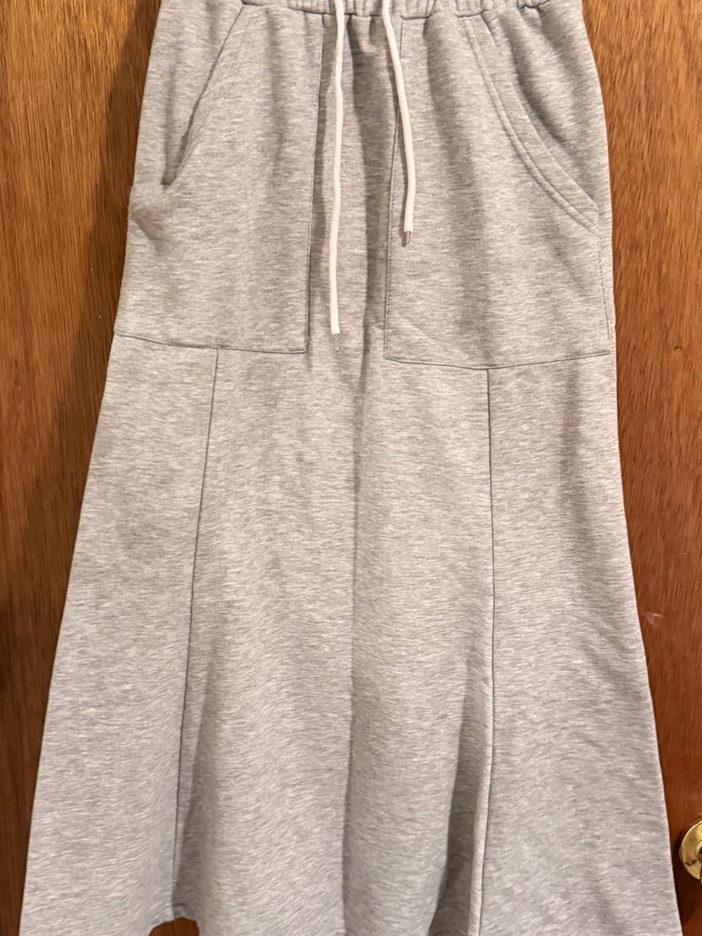 SHEIN Light Gray A-Line Drawstring Waist Skirt